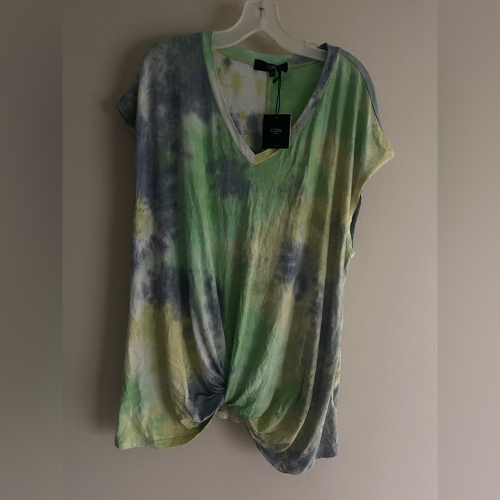 Coin 1804 Womens V-Neck Twist Front Boho Top NWT size 2X